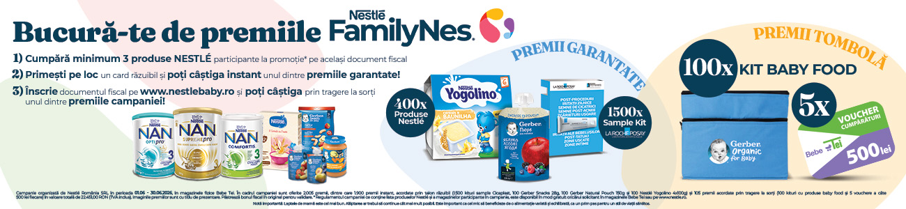 Promoție Nestl&eacute; FamilyNes &icirc;n magazinele fizice Bebe Tei
